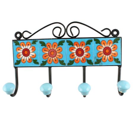 Mustard Sunflower Ceramic Tiles Hook 